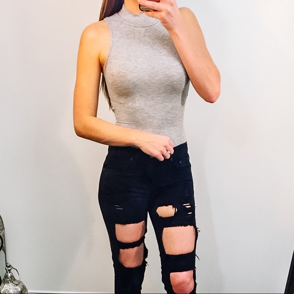 KORI Basic Gray Casual Bodysuit - Picture 3 of 6